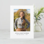 Simple Modern Minimal Photo Graduation Aankondiging (Staand voorkant)