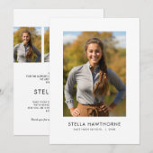 Simple Modern Minimal Photo Graduation Aankondiging (Voorkant / Achterkant)