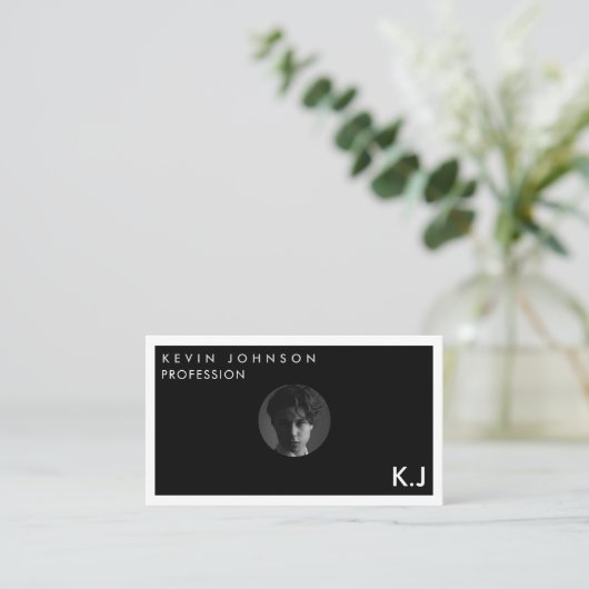 Simple Modern Minimal Professional  Photo QR code Visitekaartje (Staand voorkant)