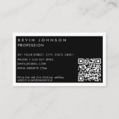 Simple Modern Minimal Professional Photo QR code Visitekaartje (Achterkant)