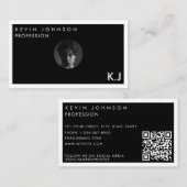Simple Modern Minimal Professional Photo QR code Visitekaartje (Voorkant / Achterkant)