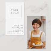 Simple Modern Minimal Vertical Logo Photo Visitekaartje (Voorkant / Achterkant)