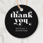 Simple Modern Minimalist Black & White Wedding Bedankjes Labels (Voorkant)