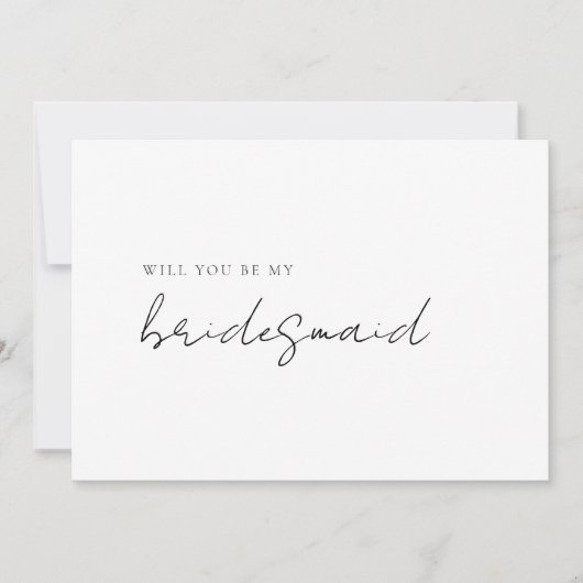 Simple Modern Minimalist Bridesmaid-voorstel Kaart (Voorkant)