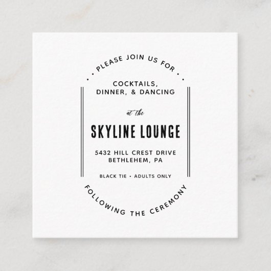 Simple Modern Minimalist Enclosure Card Informatiekaartje (Voorkant)