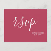 Simple Modern Minimalist Magenta RSVP Uitnodiging Briefkaart (Voorkant)