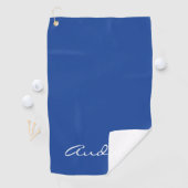 Simple Modern Minimalist Monogrammed Chic Blue Golfhanddoek (Insitu)