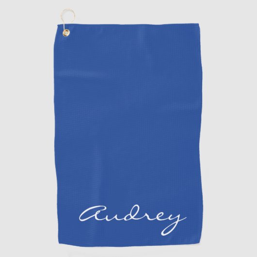 Simple Modern Minimalist Monogrammed Chic Blue Golfhanddoek (Voorkant)