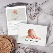Simple Modern Minimalist Photo Baby Aankondiging