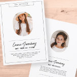 Simple Modern minimalist Photo Bat Mitzvah Kaart<br><div class="desc">Het ontwerp is samengesteld uit eenvoudige typografie met sans serif en manuscriptdoopvont.</div>