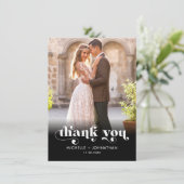 Simple Modern Minimalist Photo Wedding  Bedankkaart (Staand voorkant)