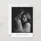Simple Modern Minimalist Photo Wedding Invitation Kaart (Voorkant)