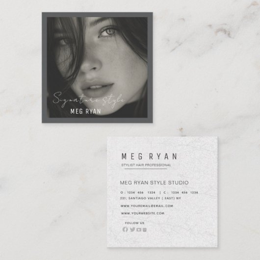  Simple Modern minimalist  Professional Photo  Vierkante Visitekaartje (Voorkant / Achterkant)