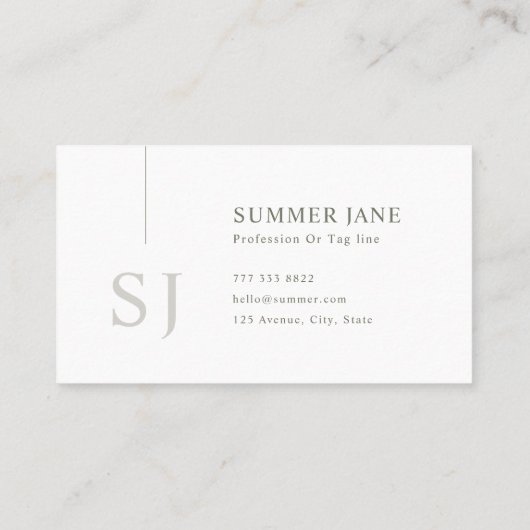 Simple Modern Minimalist Sage Green QR Code  Visitekaartje (Achterkant)