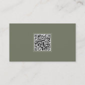 Simple Modern Minimalist Sage Green QR Code  Visitekaartje (Voorkant)