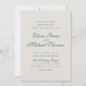 Simple Modern Minimalist Sage Green Wedding Kaart (Voorkant)