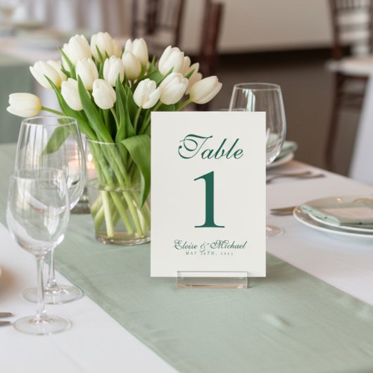 Simple Modern Minimalist Sage Green Wedding Kaart