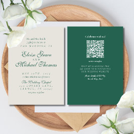 Simple Modern Minimalist Sage Green Wedding Kaart