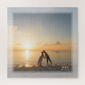 Simple Modern Minimalist Wedding Jubileum Foto Legpuzzel (Verticaal)