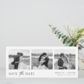 Simple Modern Minimalist Wedding Photo Strip  Save The Date (Staand voorkant)