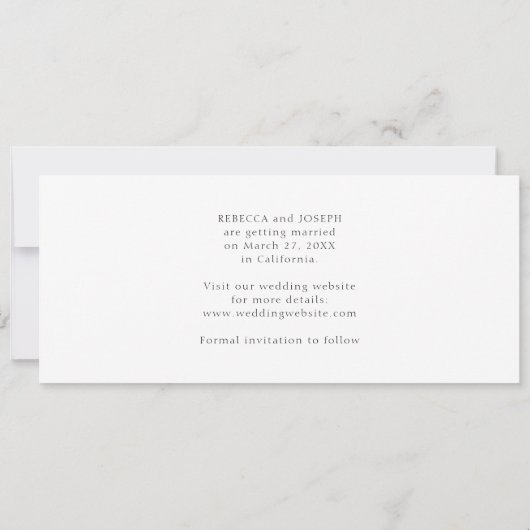 Simple Modern Minimalist Wedding Photo Strip  Save The Date (Achterkant)