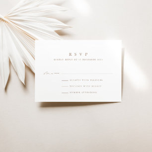 Simple Modern Minimalist Wedding RSVP-Kaart RSVP Kaartje