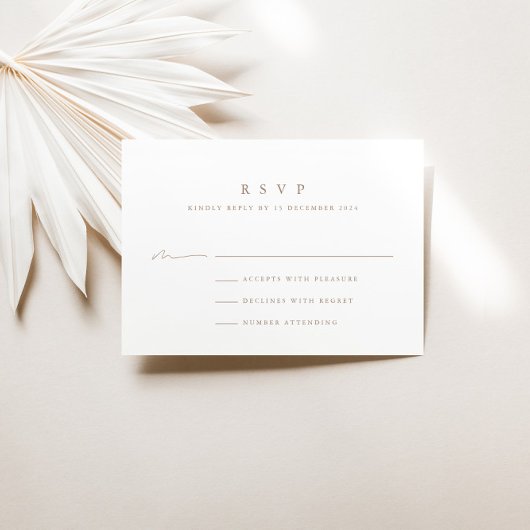 Simple Modern Minimalist Wedding RSVP-Kaart RSVP Kaartje