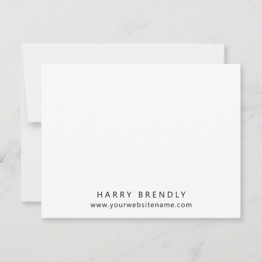 Simple Modern Minimalist White Flat Note Card Notitiekaartje (Voorkant)