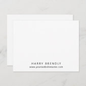 Simple Modern Minimalist White Flat Note Card Notitiekaartje (Voorkant / Achterkant)