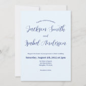 Simple Modern Minimalistic Blue Wedding Invitation Save The Date (Voorkant)