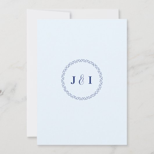 Simple Modern Minimalistic Blue Wedding Invitation Save The Date (Achterkant)