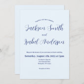 Simple Modern Minimalistic Blue Wedding Invitation Save The Date (Voorkant / Achterkant)