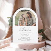 Simple Modern Miss to Mrs Arch Foto Vrijgezellenfe Kaart