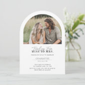 Simple Modern Miss to Mrs Arch Foto Vrijgezellenfe Kaart (Staand voorkant)