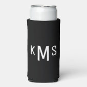 Simple Modern Monogram Black Seltzer Koelbox Seltzer Blikjeskoeler (Seltzer Voorkant)