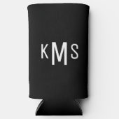 Simple Modern Monogram Black Seltzer Koelbox Seltzer Blikjeskoeler (Voorkant)