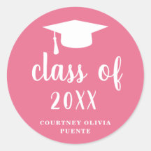 Simple Modern Mortar Board Roze Afstuderen