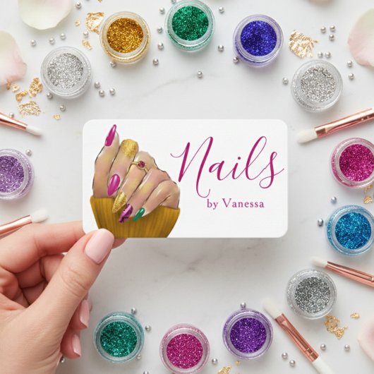 Simple Modern Nail Technician Salon Use Visitekaartje