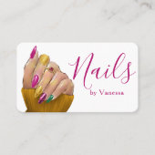 Simple Modern Nail Technician Salon Use Visitekaartje (Voorkant)