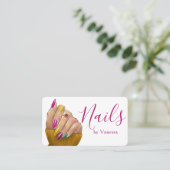 Simple Modern Nail Technician Salon Use Visitekaartje (Staand voorkant)