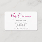 Simple Modern Nail Technician Salon Use Visitekaartje (Achterkant)