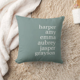 Simple Modern Names Dusty Green Kussen
