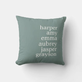 Simple Modern Names Dusty Green Kussen