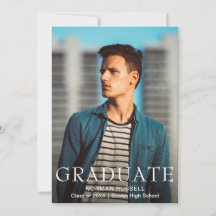 Simple Modern Navy Blue Boy Foto Afstuderen