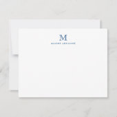 Simple Modern Navy Blue Monogram Initiaal Note Kaa Kaart (Voorkant)