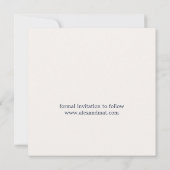 Simple Modern Navy Blue Typografie Save The Date (Achterkant)