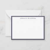 Simple Modern Navy Blue White Professional Notitiekaartje (Voorkant)