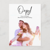 Simple Modern Oops Wedding uitgesteld Briefkaart (Voorkant)