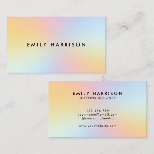 Simple Modern Pastel Ombre Visitekaartje (Voorkant / Achterkant)