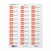 SImple Modern Peach We hebben Return Address verpl Etiket (Full Sheet)